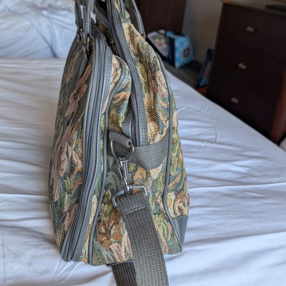 Vintage Protocol Large Duffle Bag Travel Suitcase Luggage with optional Strap - Picture 3 of 8